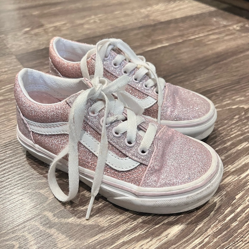 Vans Pink and White Sparkly Sneakers